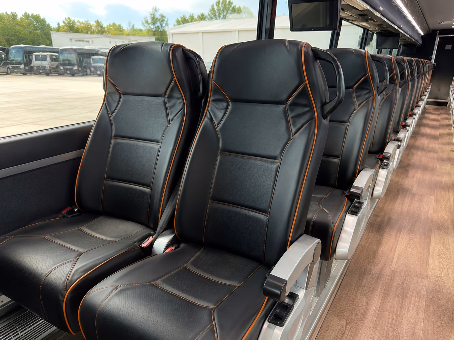 pasadena charter bus rental interior